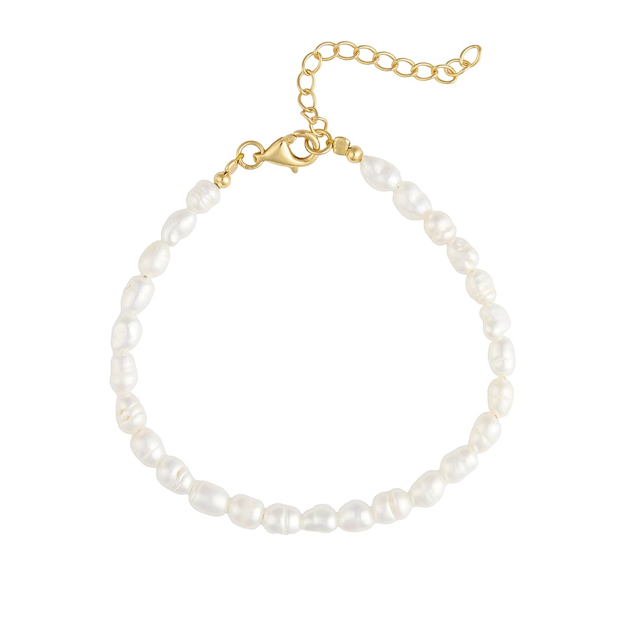 Serene Scenes The Label 18k Gold Tropics Bracelet featuring freshwater pearl beads with gold clasp and extender
