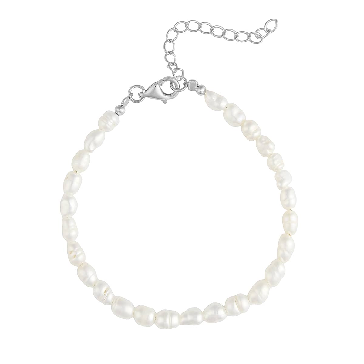 Serene Scenes The Label 925 Sterling SilverTropics Bracelet featuring freshwater pearl beads with silver clasp and extender