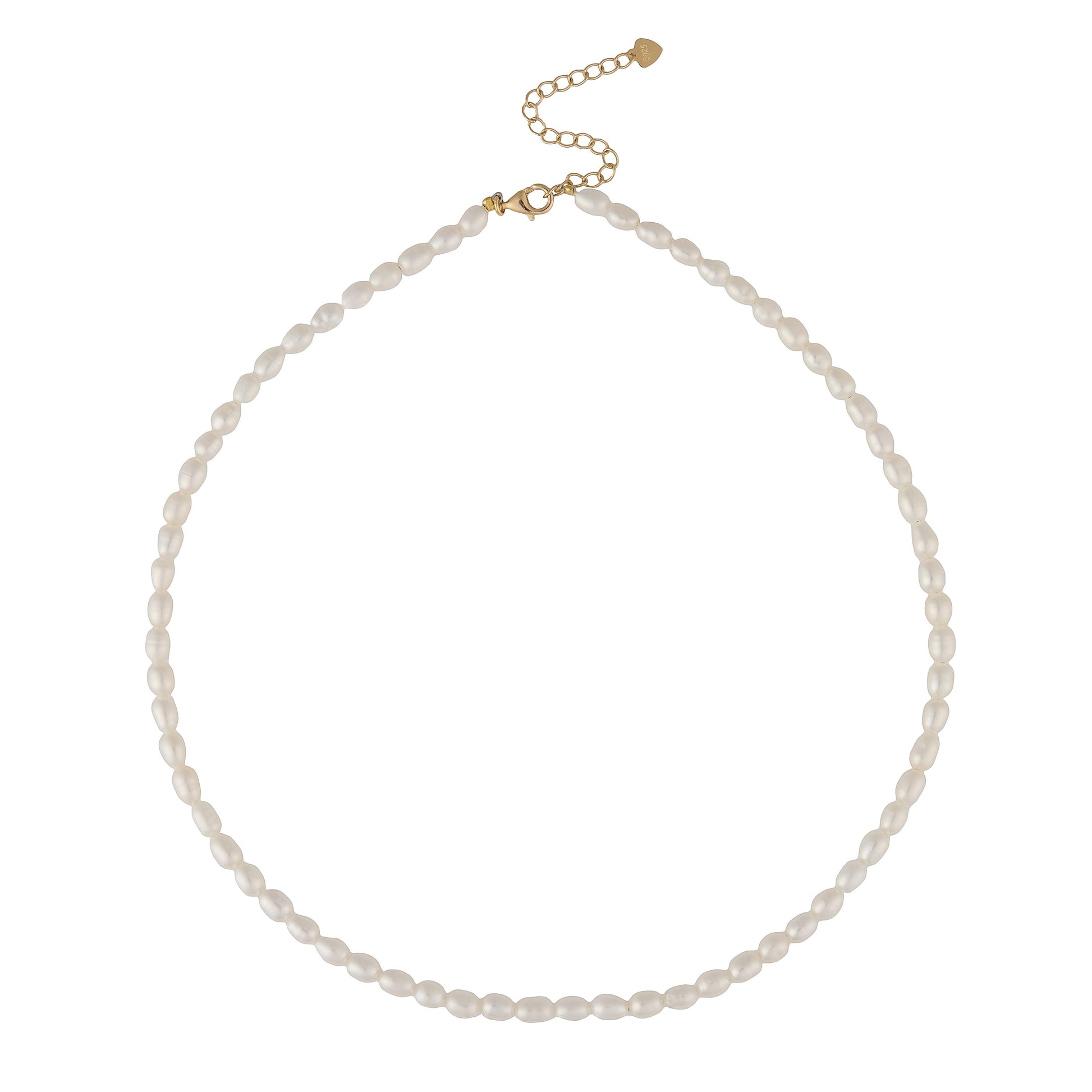 Serene Scenes The Label 18k Gold Tropics Necklace featuring freshwater pearl beads with gold clasp and extender