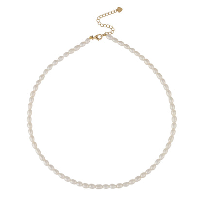 Serene Scenes The Label 18k Gold Tropics Necklace featuring freshwater pearl beads with gold clasp and extender