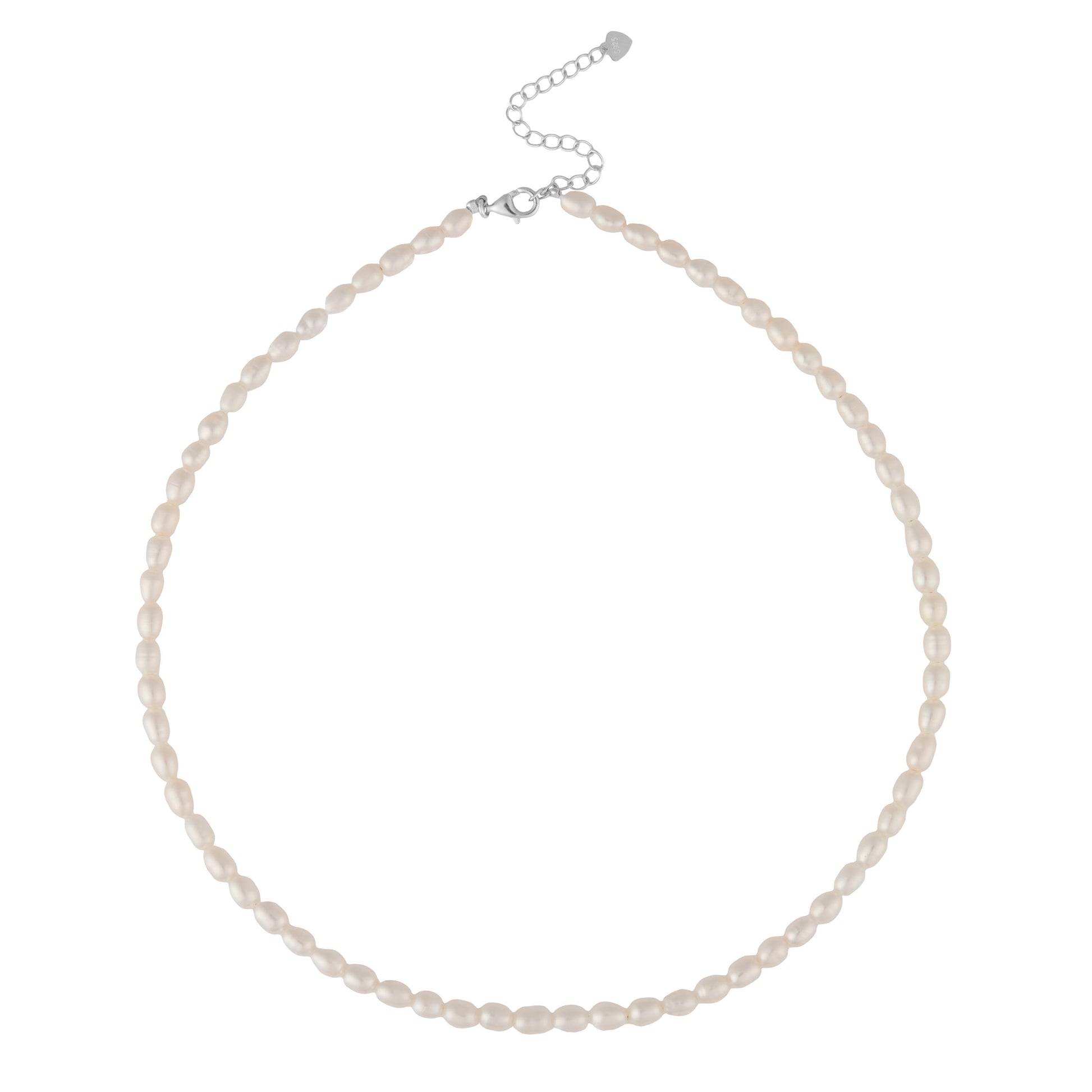 Serene Scenes The Label 925 Sterling Silver Tropics Necklace featuring freshwater pearl beads with silver clasp and extender