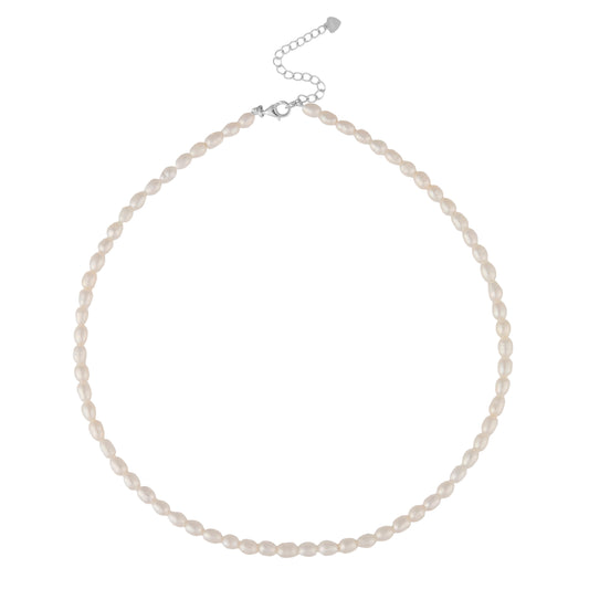 Serene Scenes The Label 925 Sterling Silver Tropics Necklace featuring freshwater pearl beads with silver clasp and extender